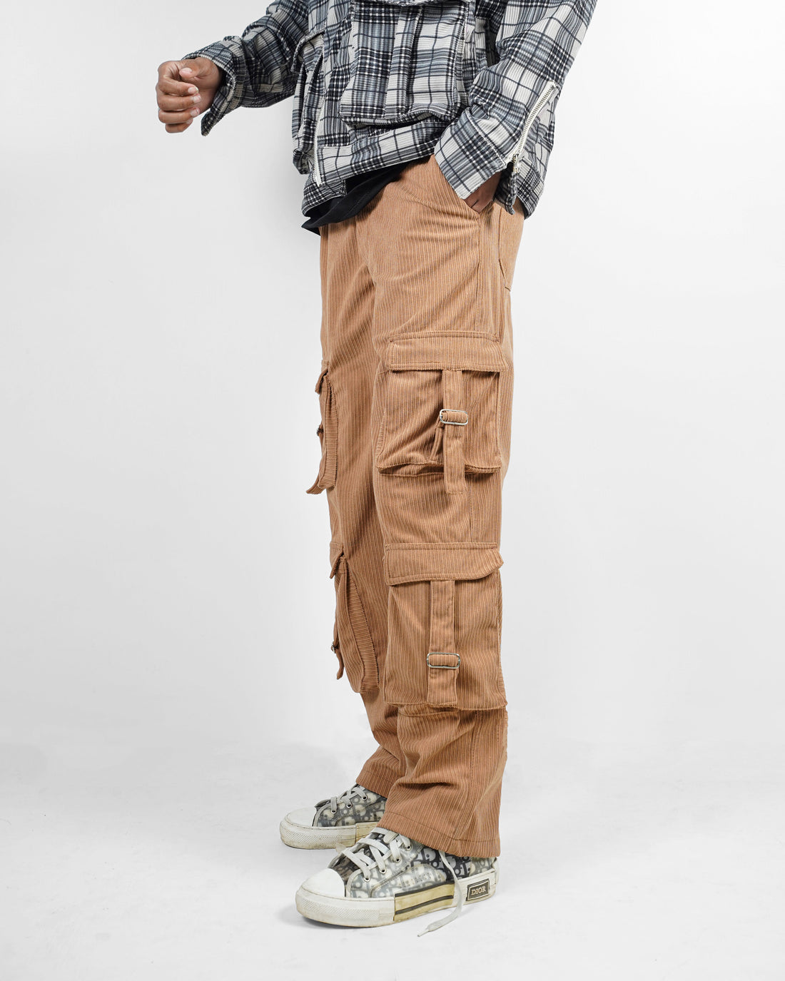 Biskit brown cord 8 pocket baggy full pant from BLISS
