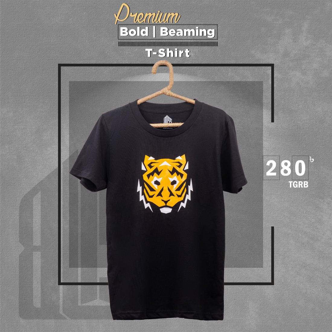 Tiger black printed half sleeve t-shirt from BLISS