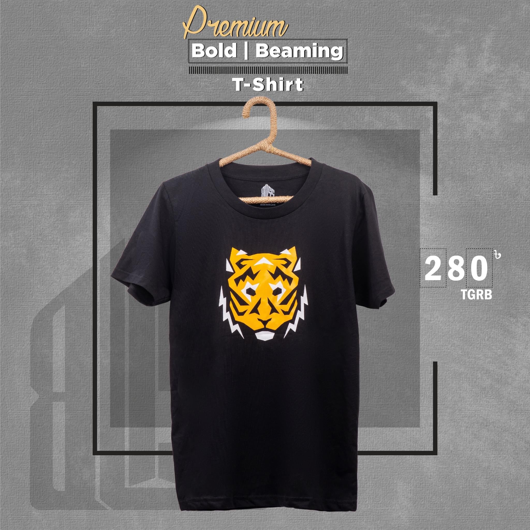 Tiger black printed half sleeve t-shirt from BLISS