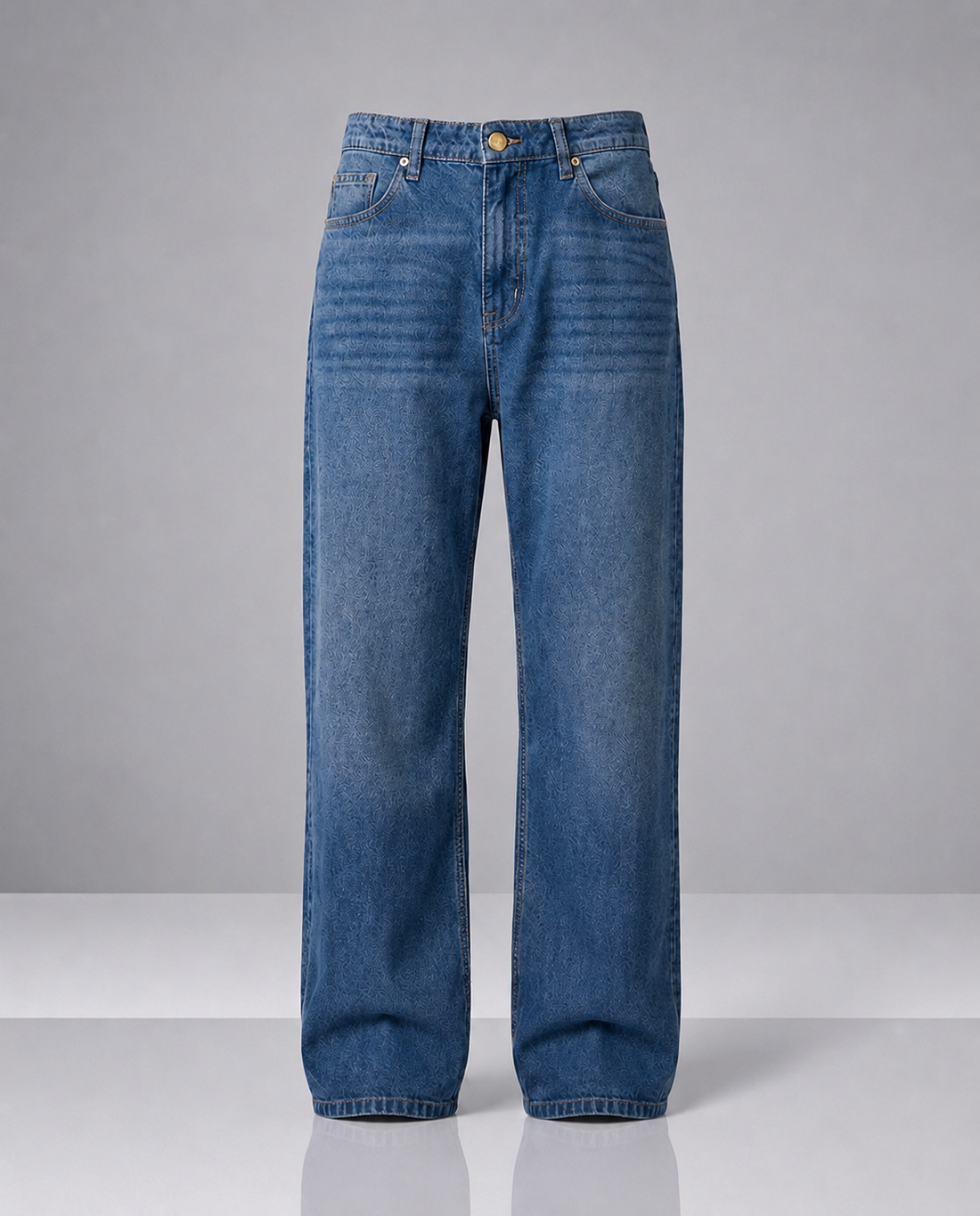 Frosteal denim 5 pocket straight fit baggy full pant from BLISS