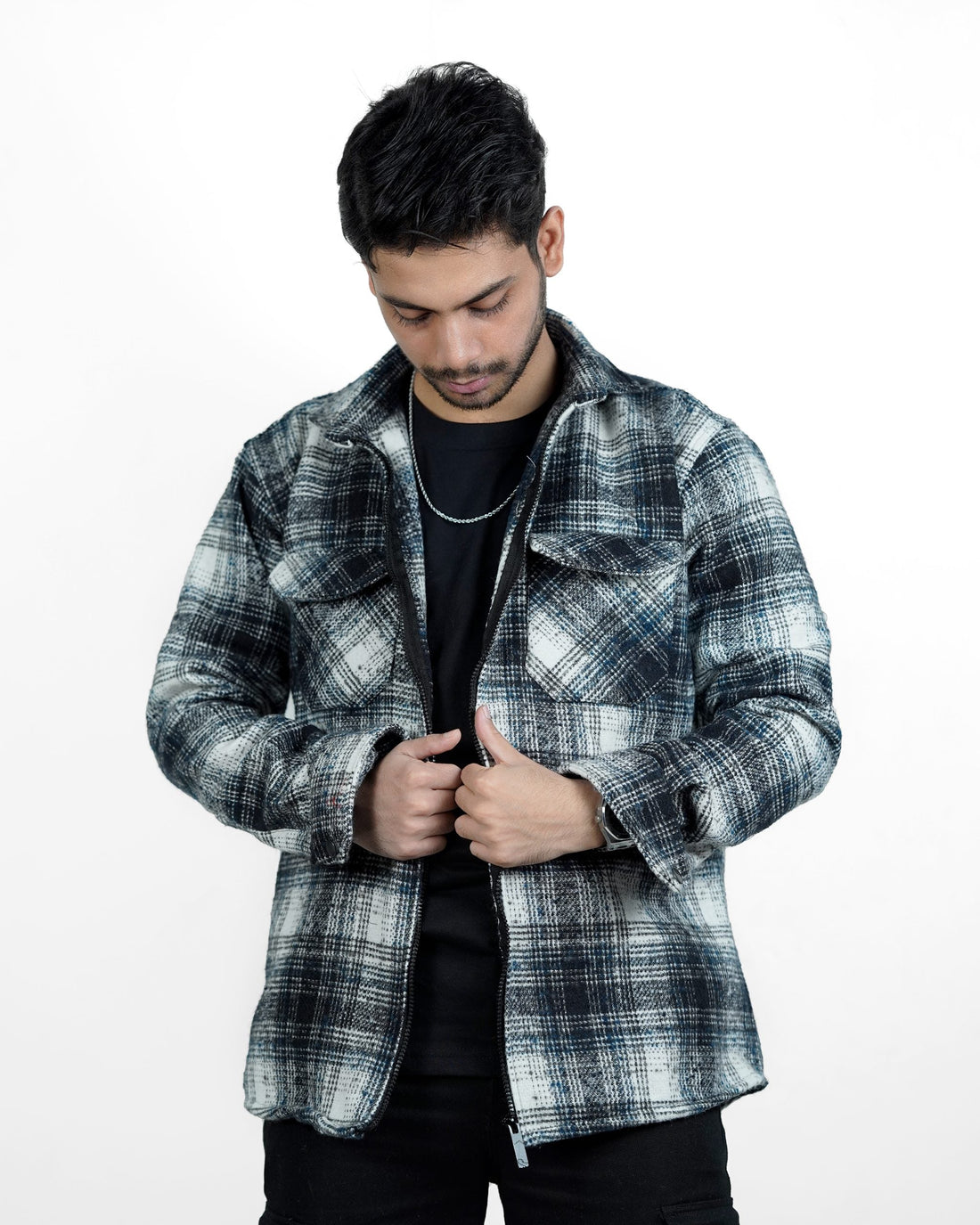 Green and white winter flannel shirt from BLISS