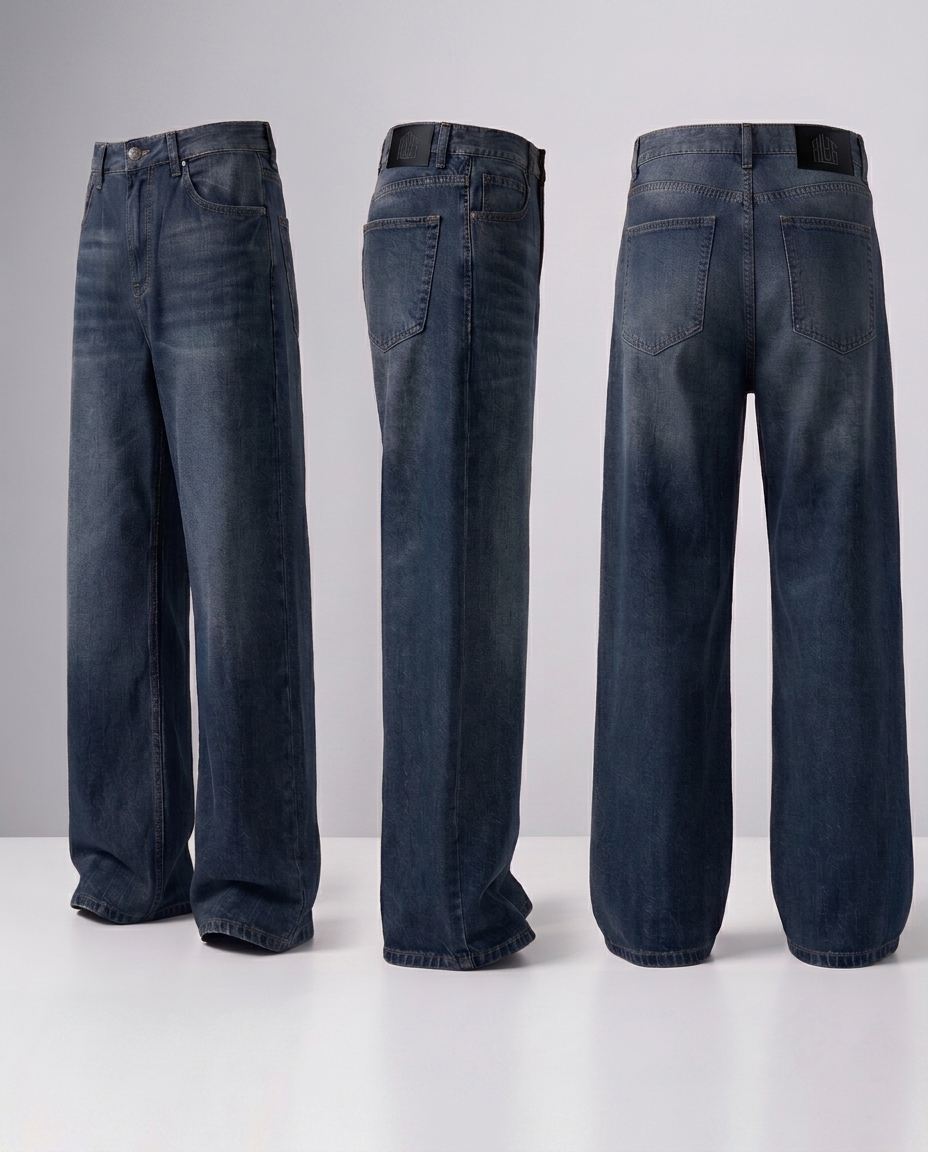 Lunardust Denim 5 Pocket - Straight Fit Baggy Full Pant
