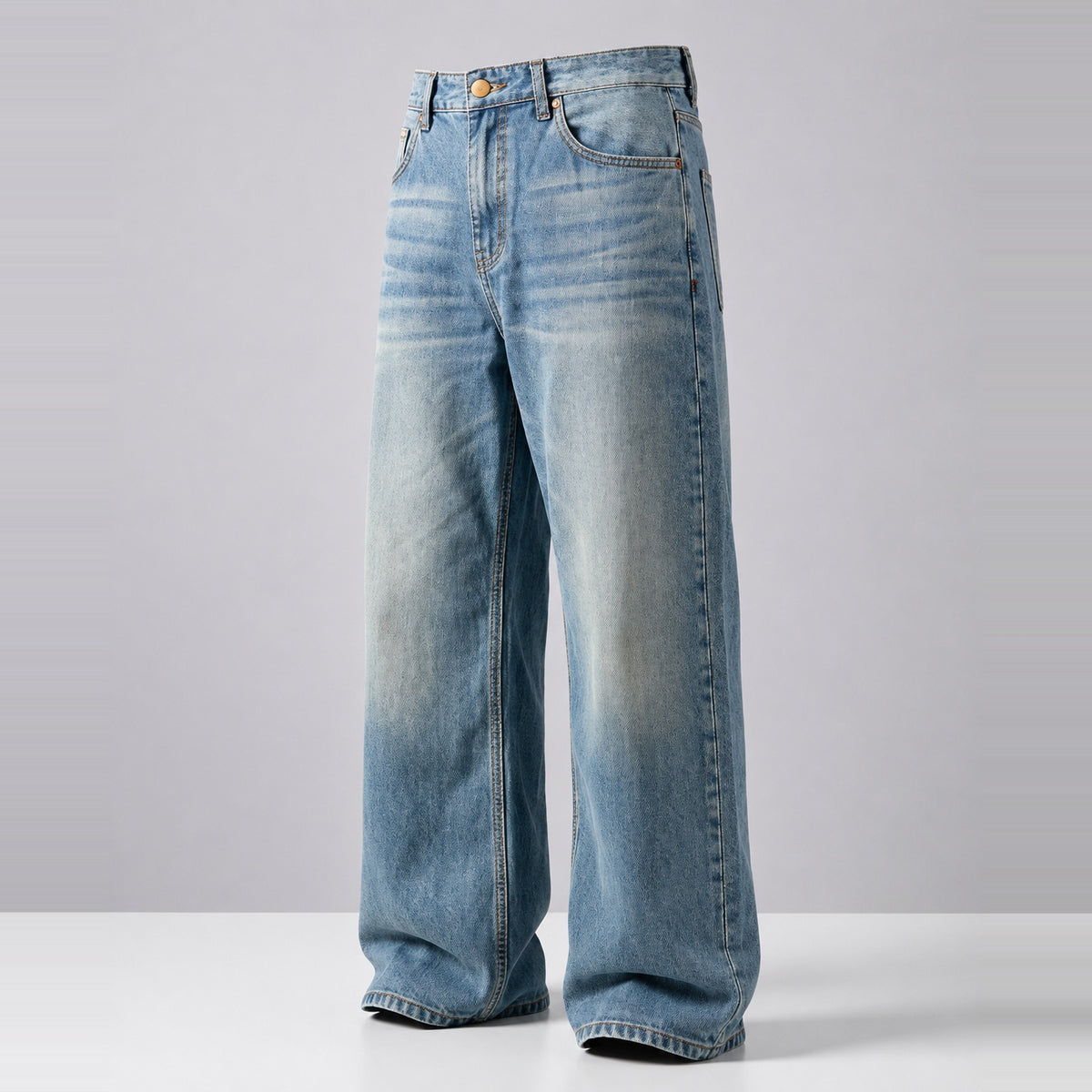 Skydust Denim 5 Pocket - Straight Fit Baggy Full Pant 1:1