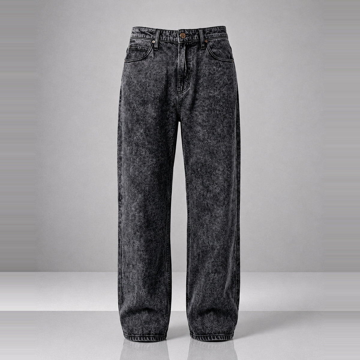 Midnight Bleach Baggy Denim 5 Pocket - Baggy Full Pant 1:1