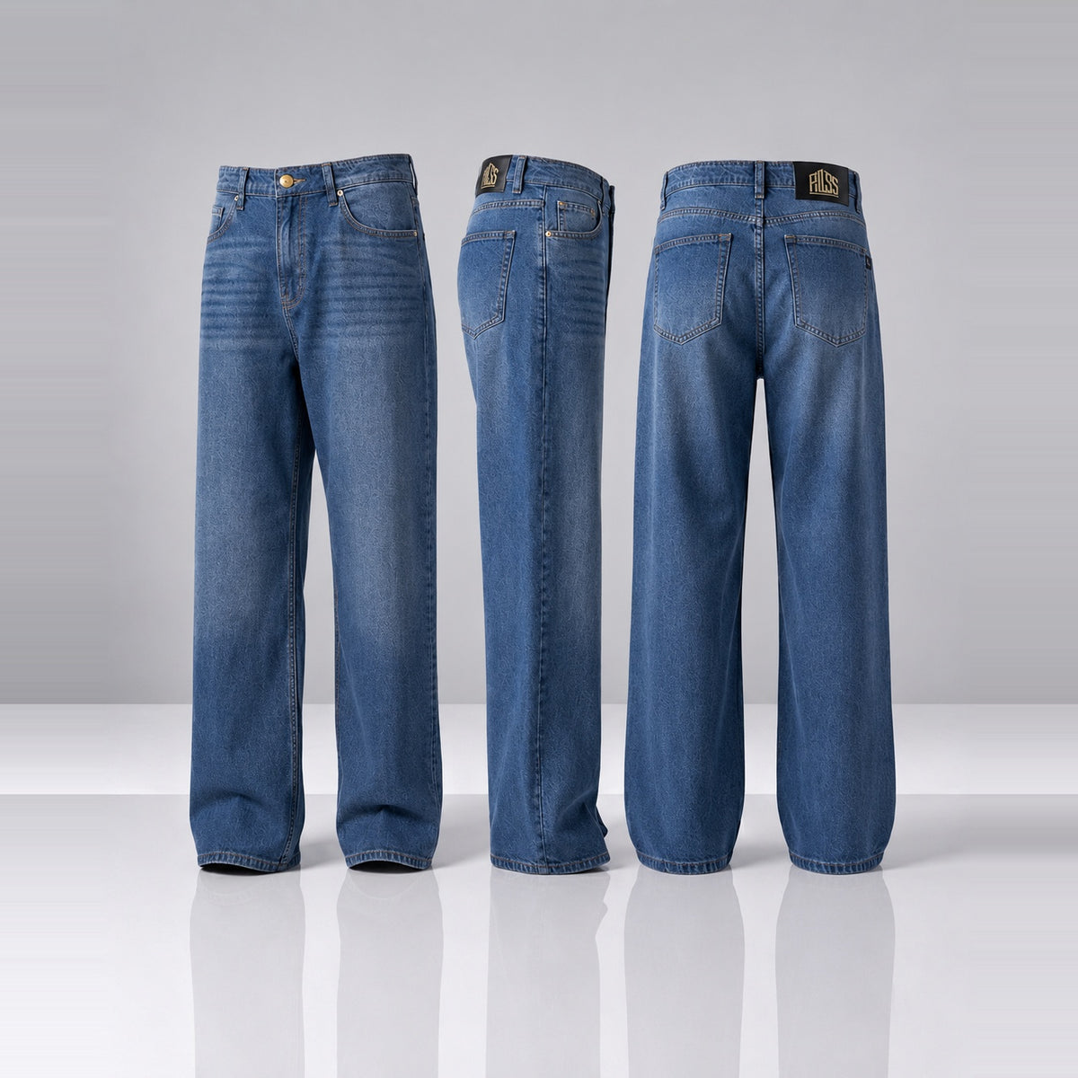 Frosteal Denim 5 Pocket Straight Fit Baggy Full Pant 1:1