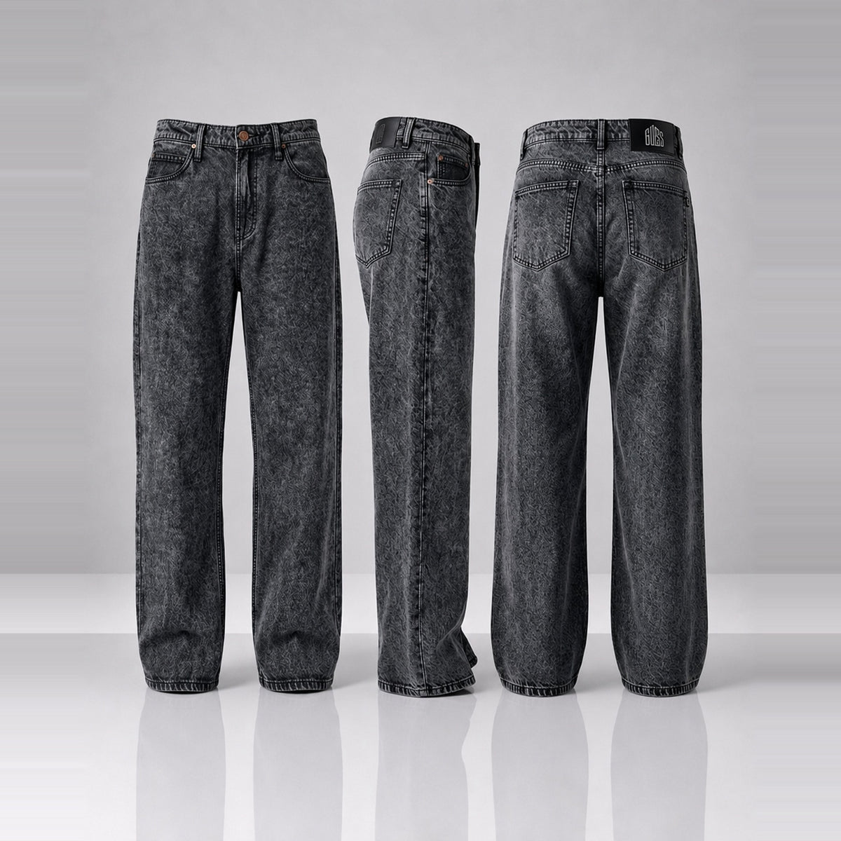Midnight Bleach Baggy Denim 5 Pocket - Baggy Full Pant 1:1