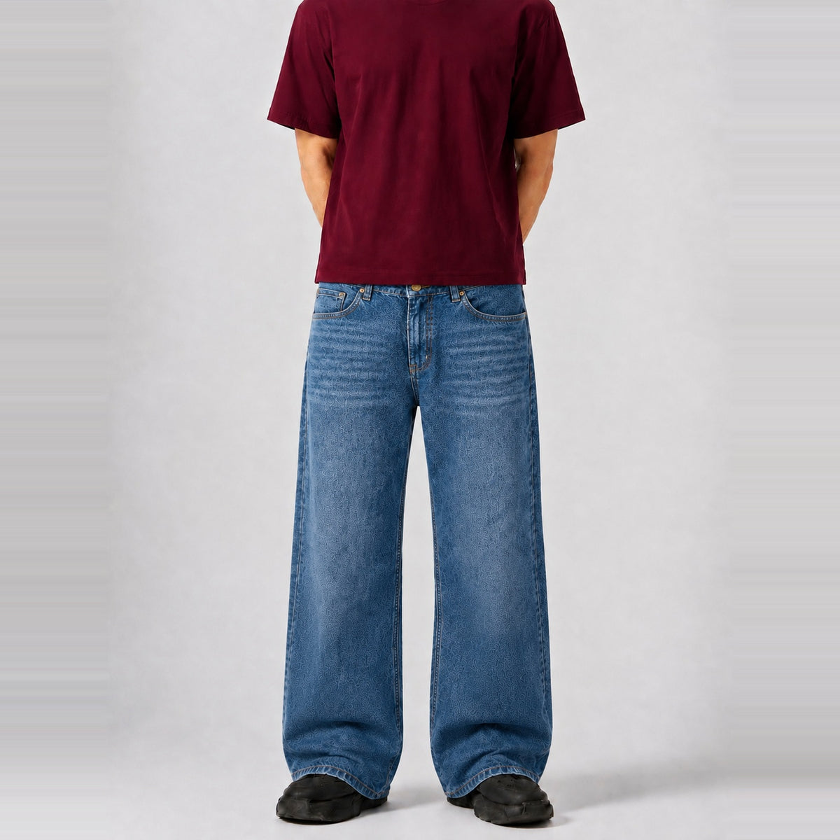 Frosteal Denim 5 Pocket Straight Fit Baggy Full Pant 1:1