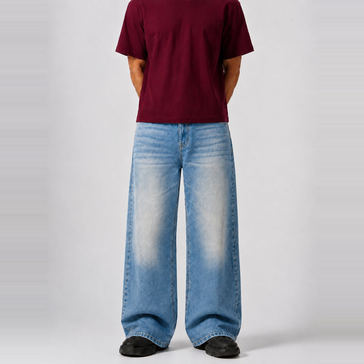 Skydust Denim 5 Pocket - Straight Fit Baggy Full Pant 1:1