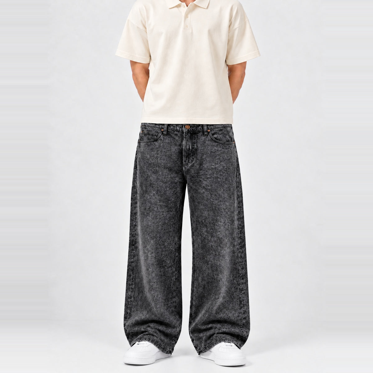Midnight Bleach Baggy Denim 5 Pocket - Baggy Full Pant 1:1