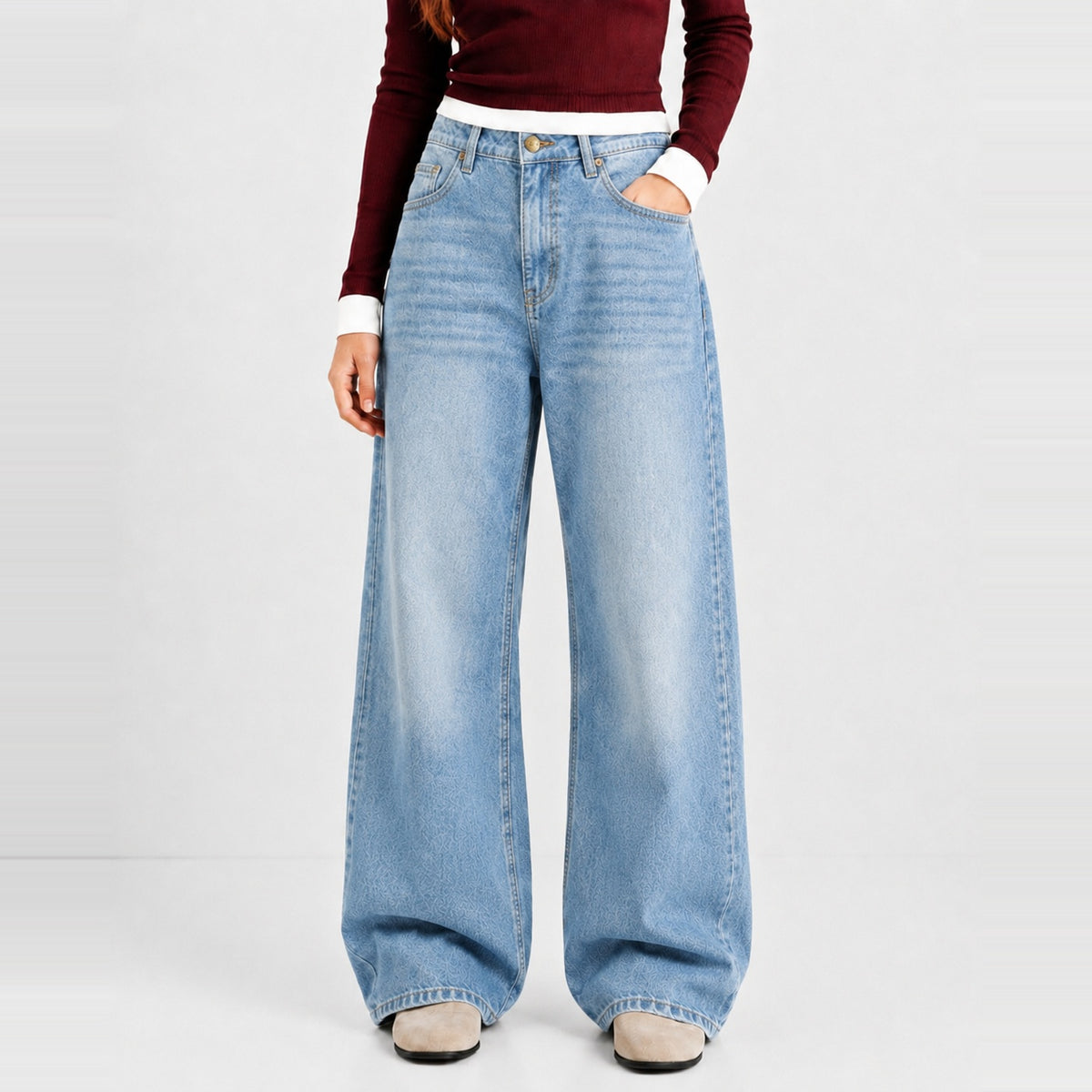 Skyrush Denim 5 Pocket - Straight Fit Baggy Full Pant 1:1