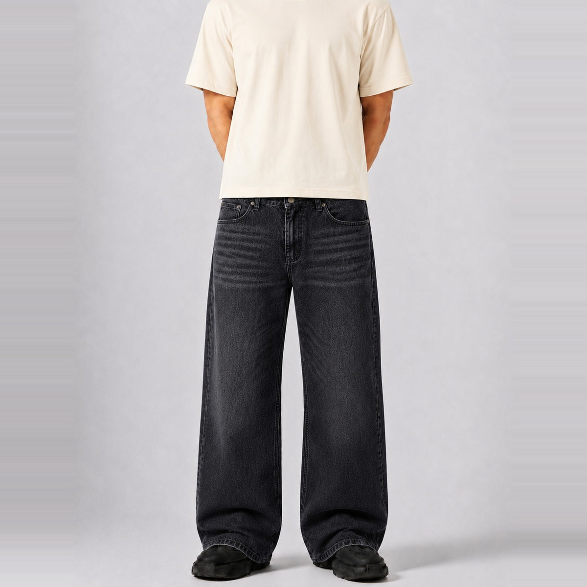 Smokenite Denim 5 Pocket - Straight Fit Baggy Full Pant 1:1