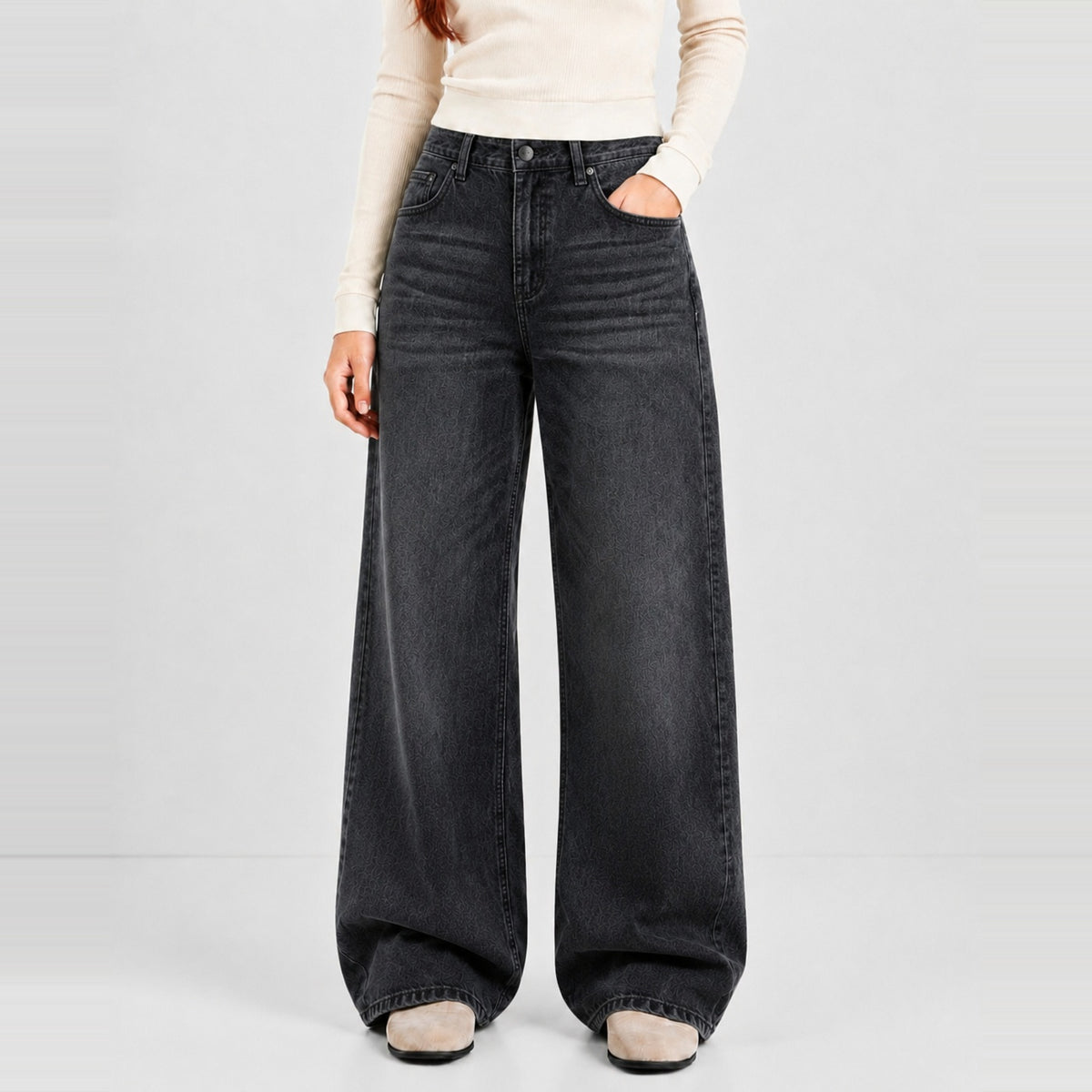 Smokenite Denim 5 Pocket - Straight Fit Baggy Full Pant 1:1