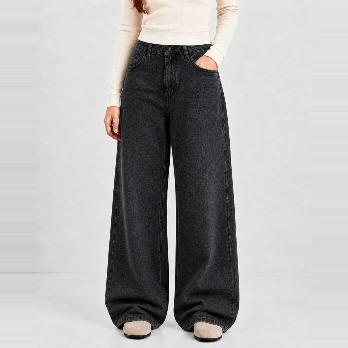 Midnight Flow Baggy Denim 5 Pocket - Baggy Full Pant 1:1
