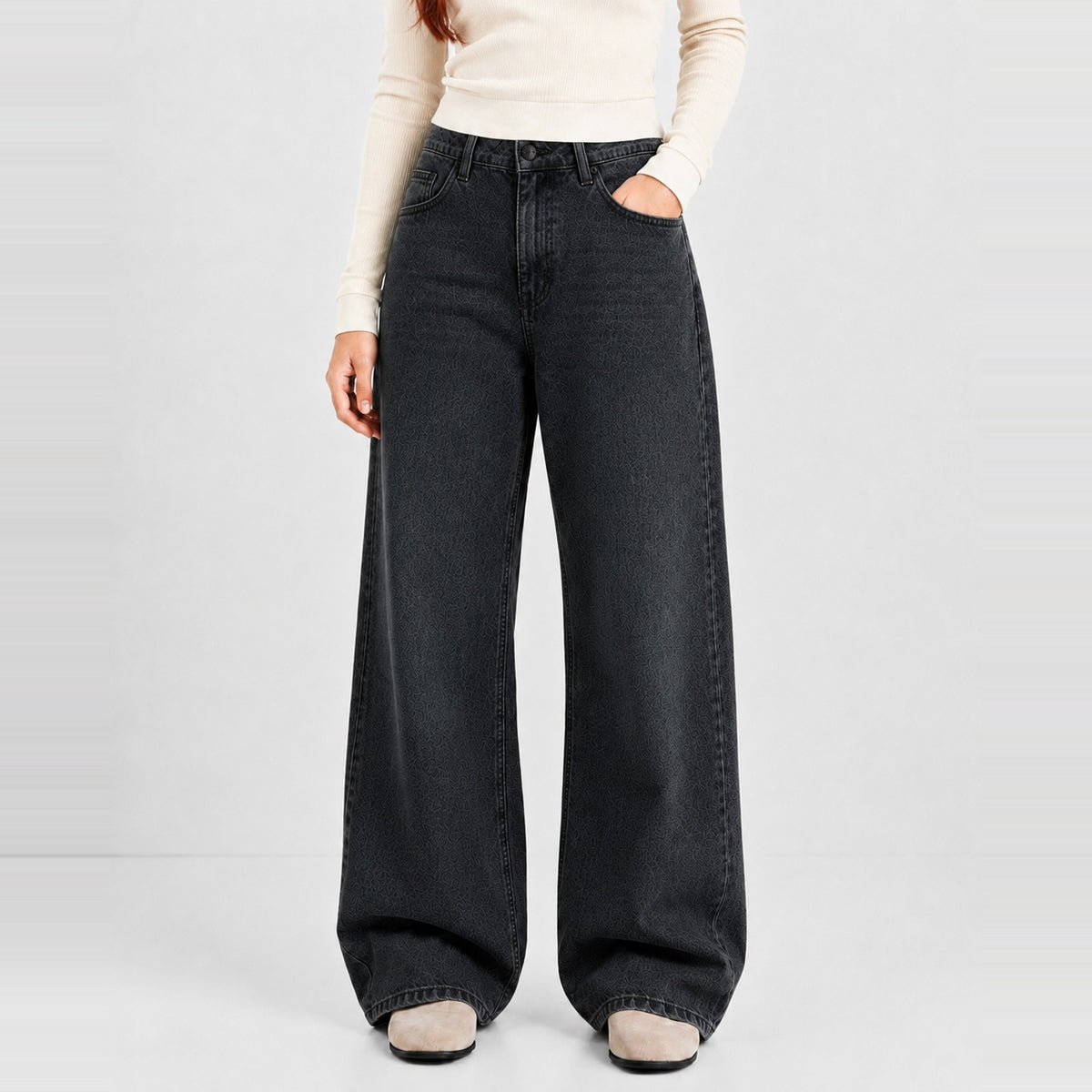 Obscuro Denim 5 Pocket - Straight Fit Baggy Full Pant 1:1