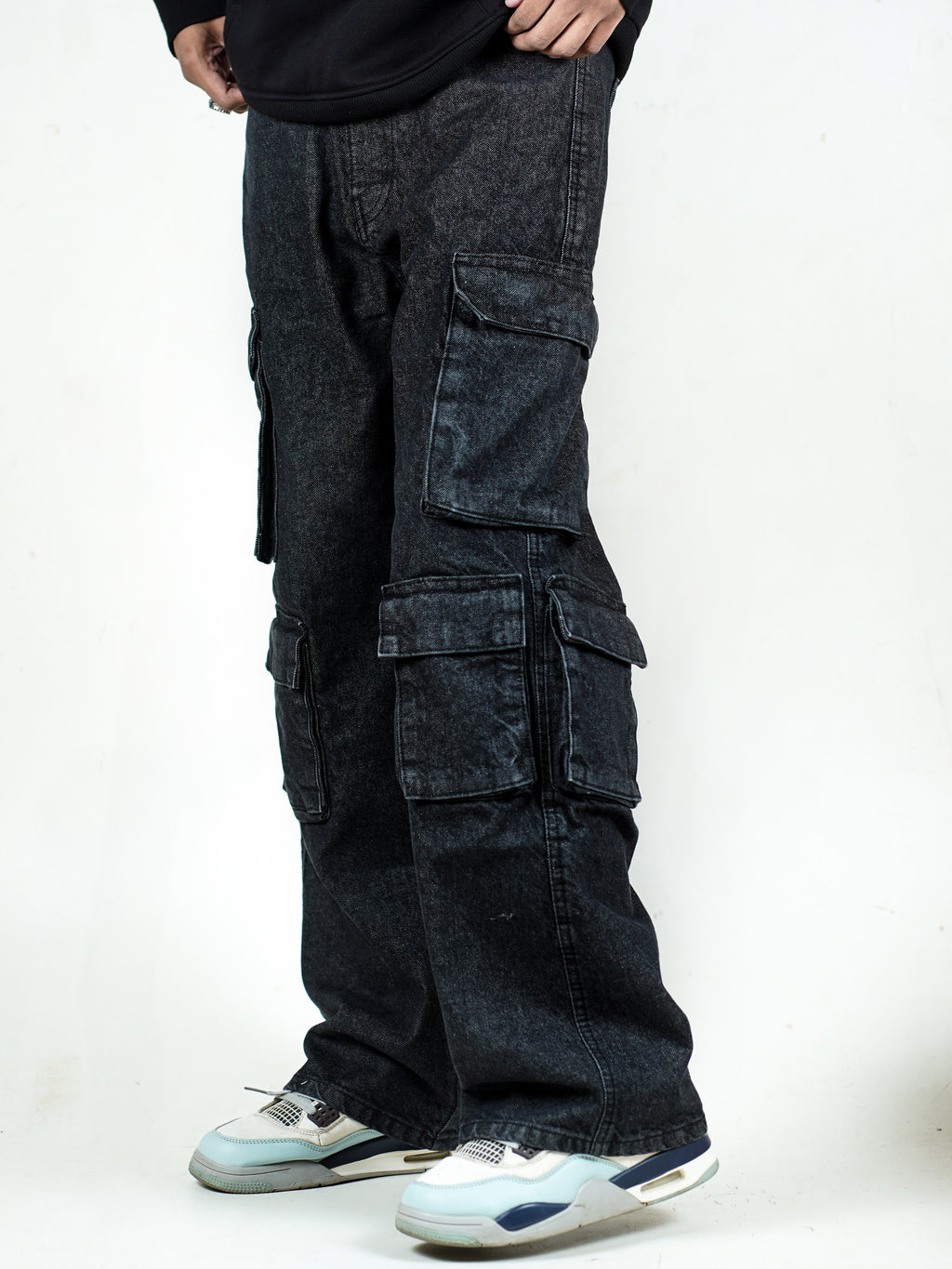 Black Denim 10 Pocket - Baggy Full Pant