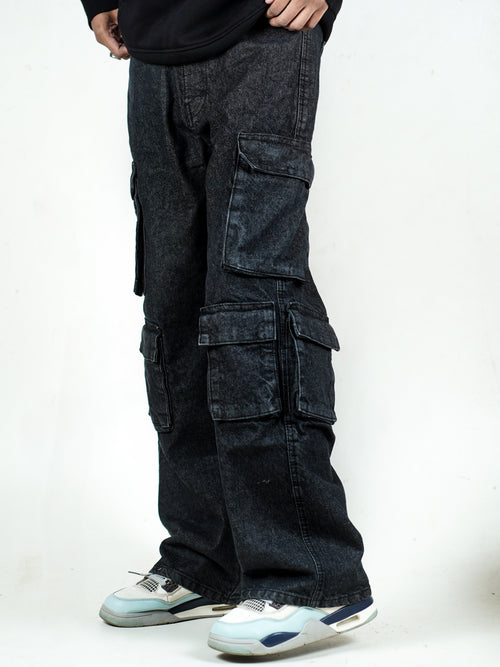 Black Denim 10 Pocket – Baggy Full Pant