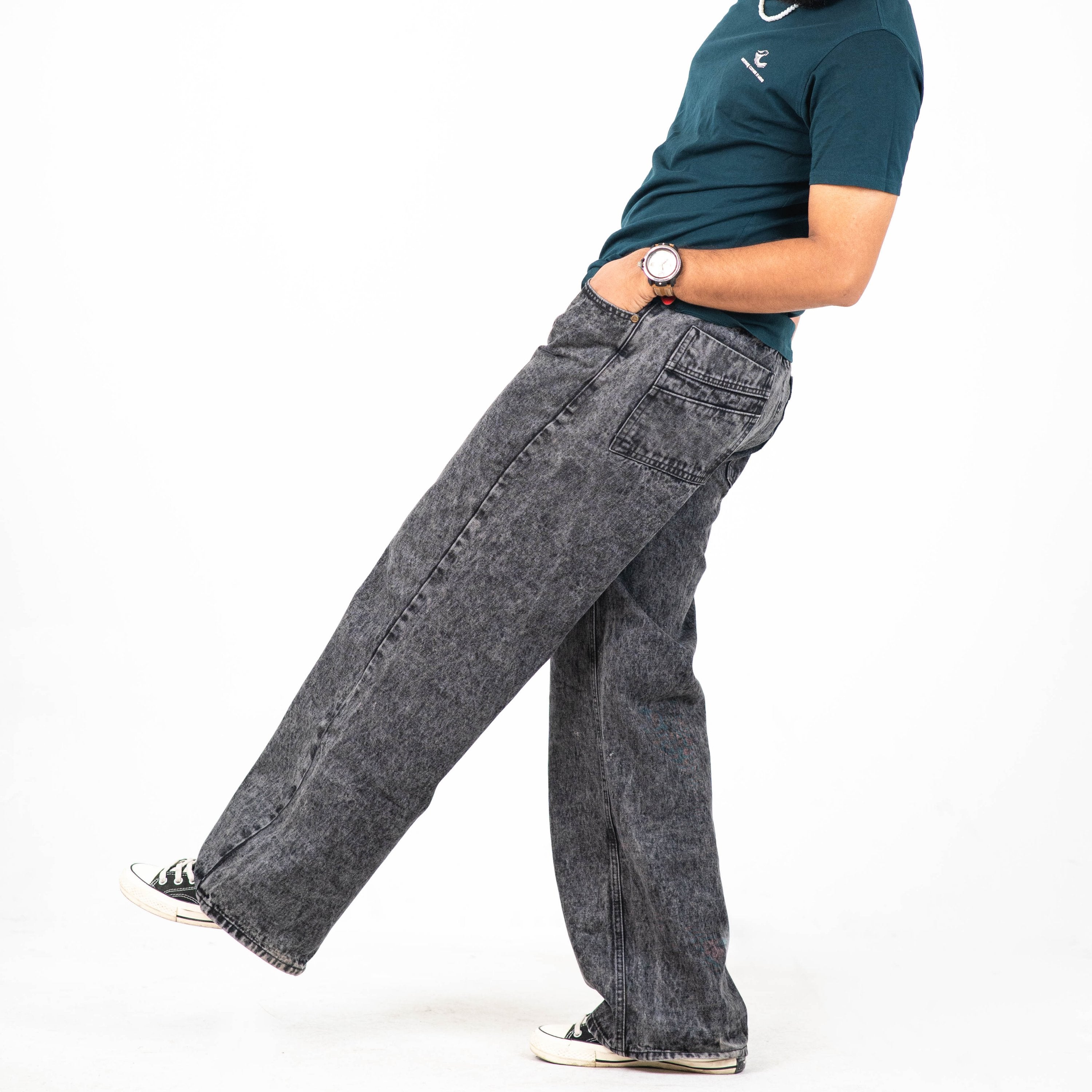 Midnight Bleach Baggy Denim 5 Pocket - Baggy Full Pant