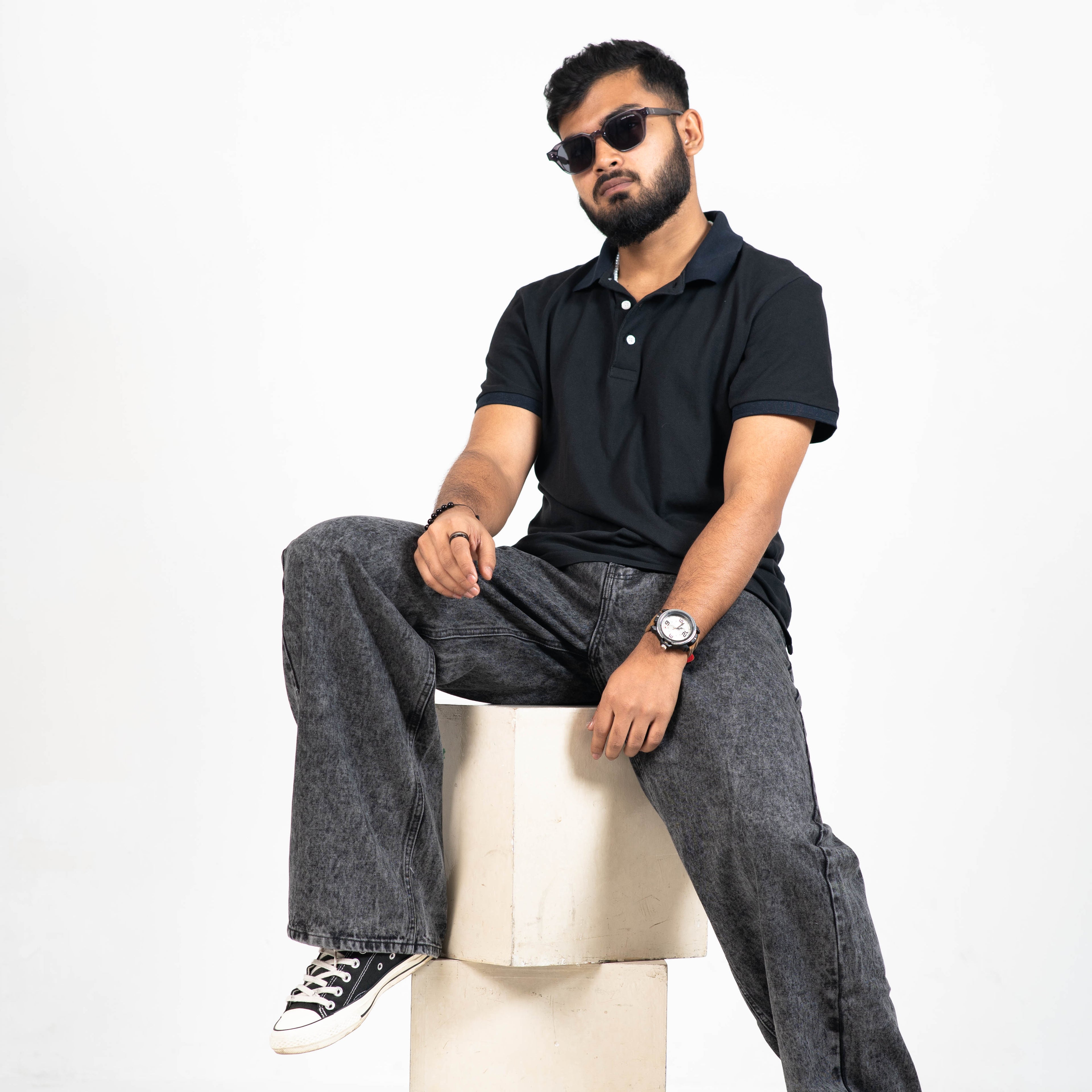 Midnight Bleach Baggy Denim 5 Pocket - Baggy Full Pant