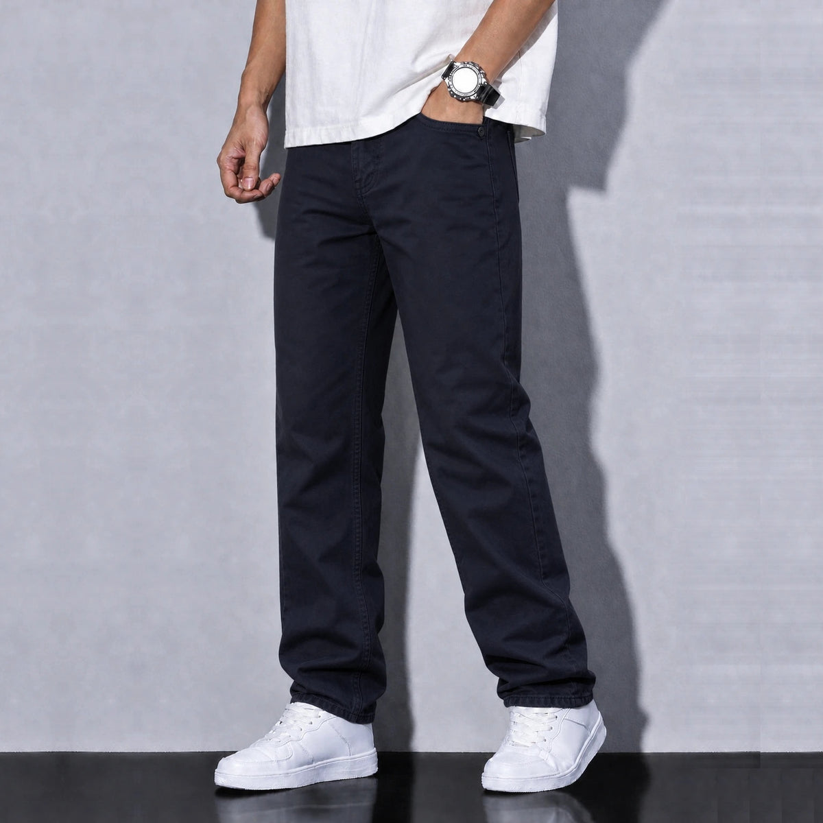 Dusky - Regular Fit Gabardine - Model Front
