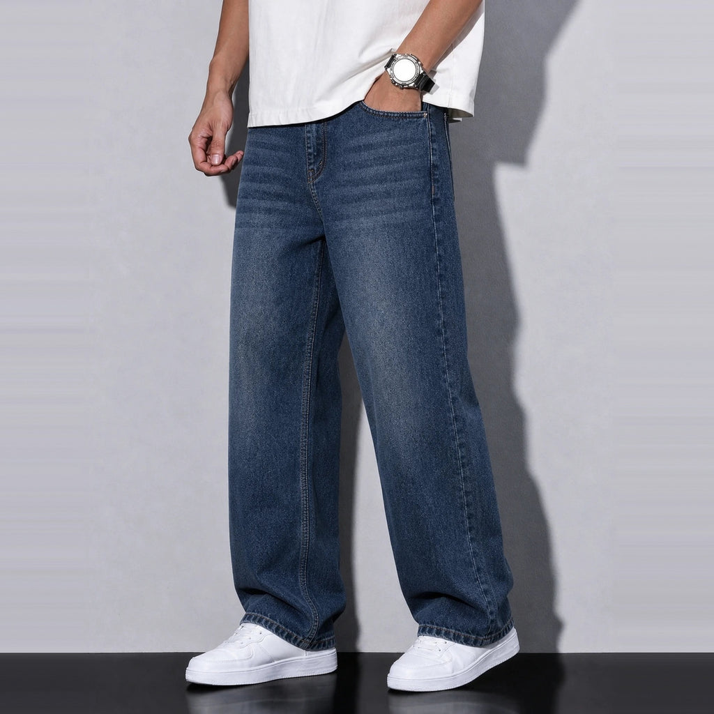 Lunardust Denim 5 Pocket - Straight Fit Baggy Full Pant - 1:1 Square Shot 1