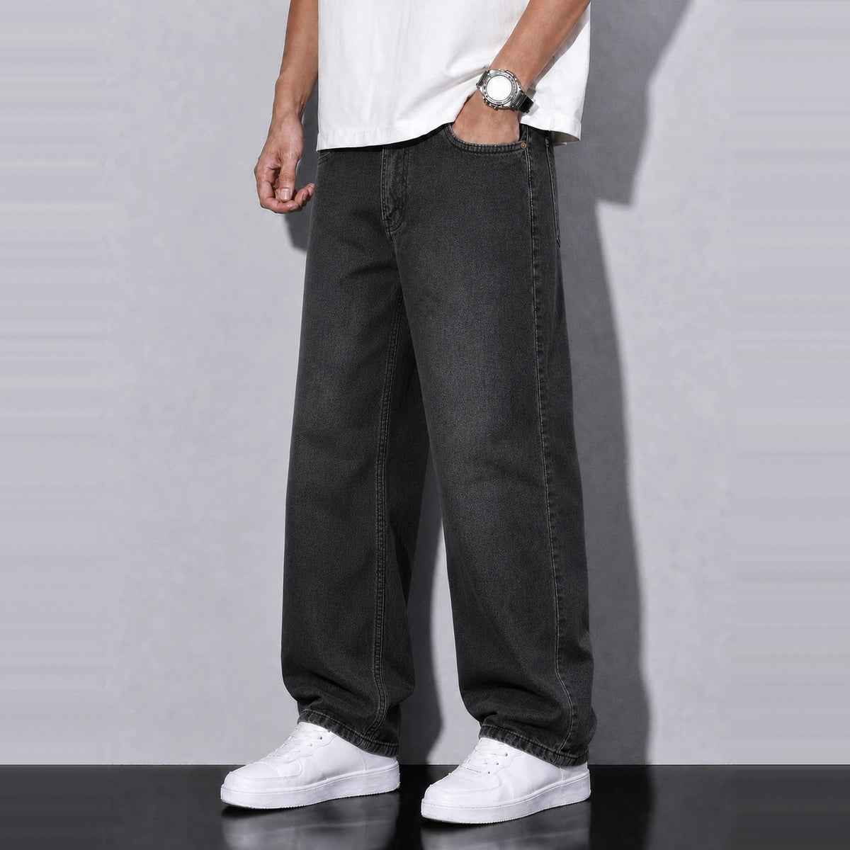 Midnight Flow Baggy Denim 5 Pocket - Baggy Full Pant - 2 Model Front