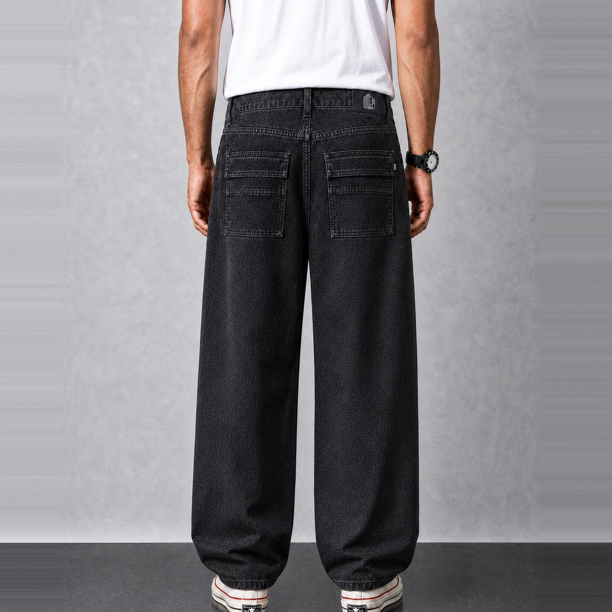 Midnight Flow Baggy Denim 5 Pocket - Baggy Full Pant - 3 Model Back