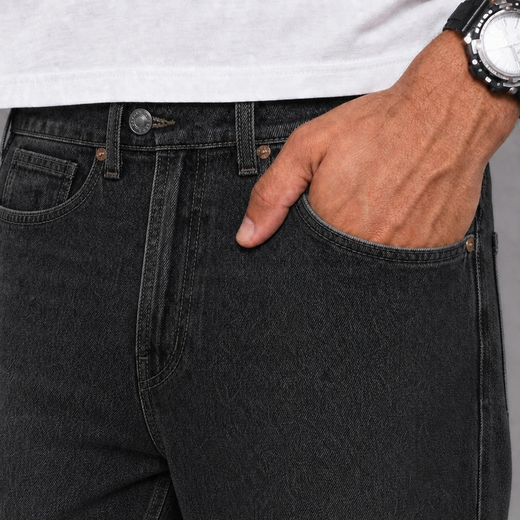 Midnight Flow Baggy Denim 5 Pocket - Baggy Full Pant - 4 Detail Pocket