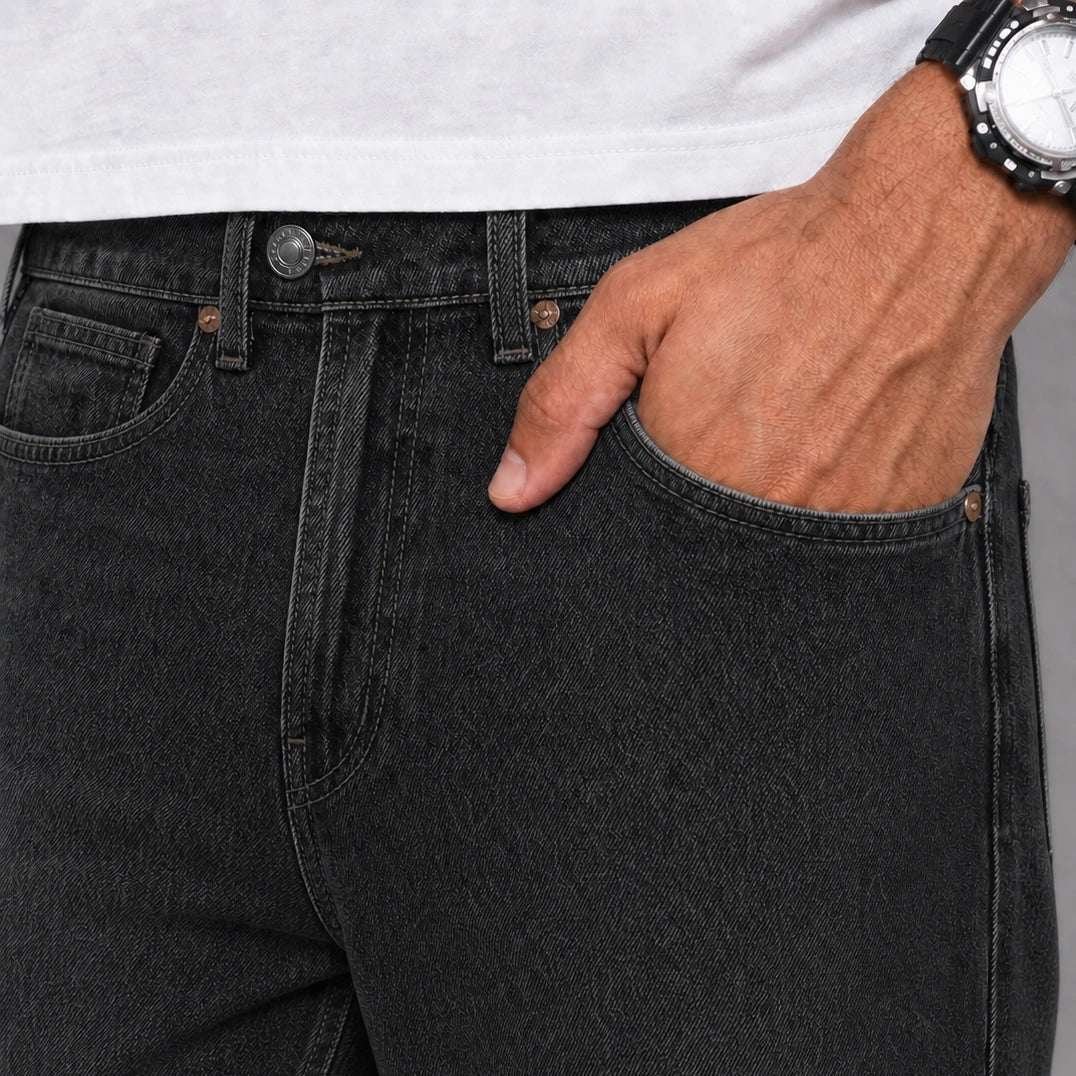 Midnight Flow Baggy Denim 5 Pocket - Baggy Full Pant - 4 Detail Pocket