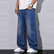 Neptune Denim 5 Pocket - Straight Fit Baggy Full Pant - 2 Model Front