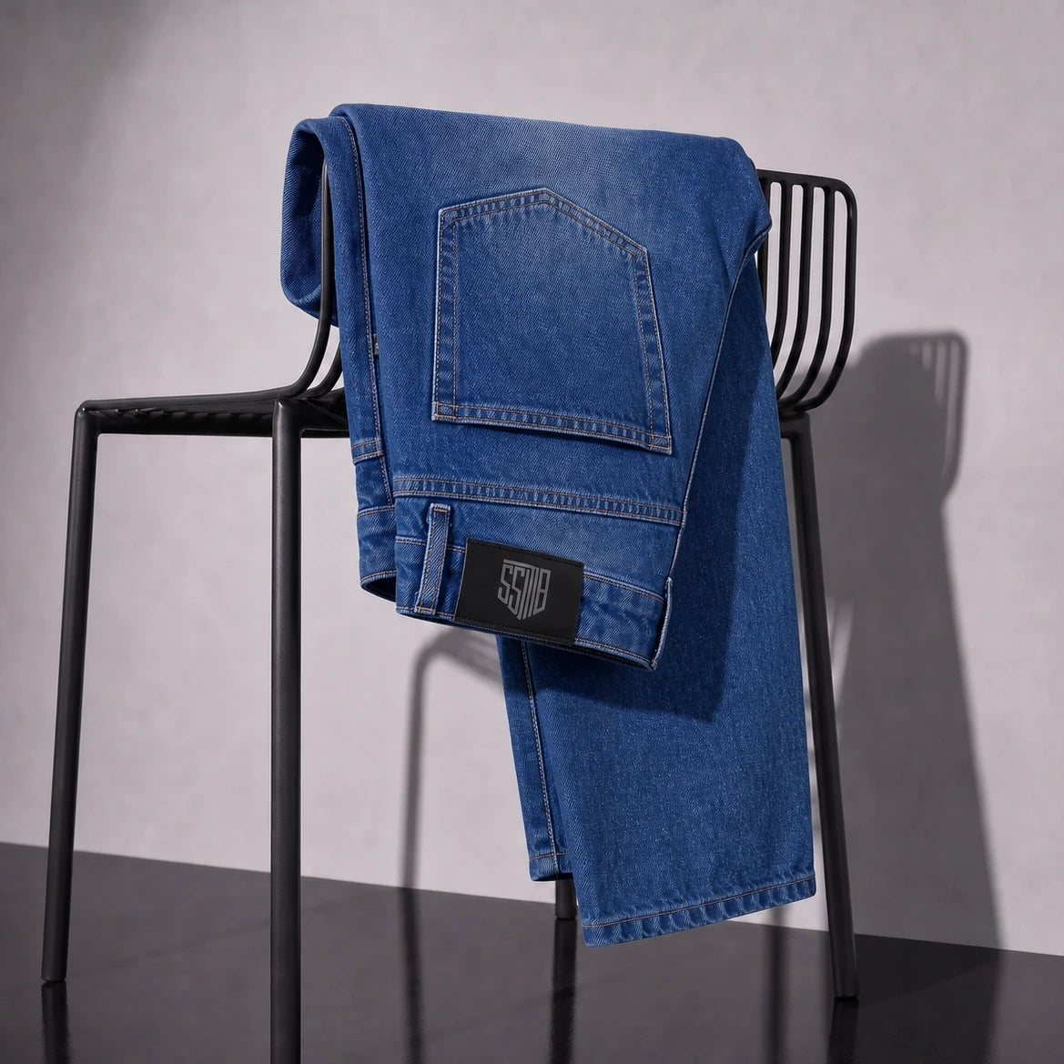 Neptune Denim 5 Pocket - Straight Fit Baggy Full Pant - 5 Folded Denim