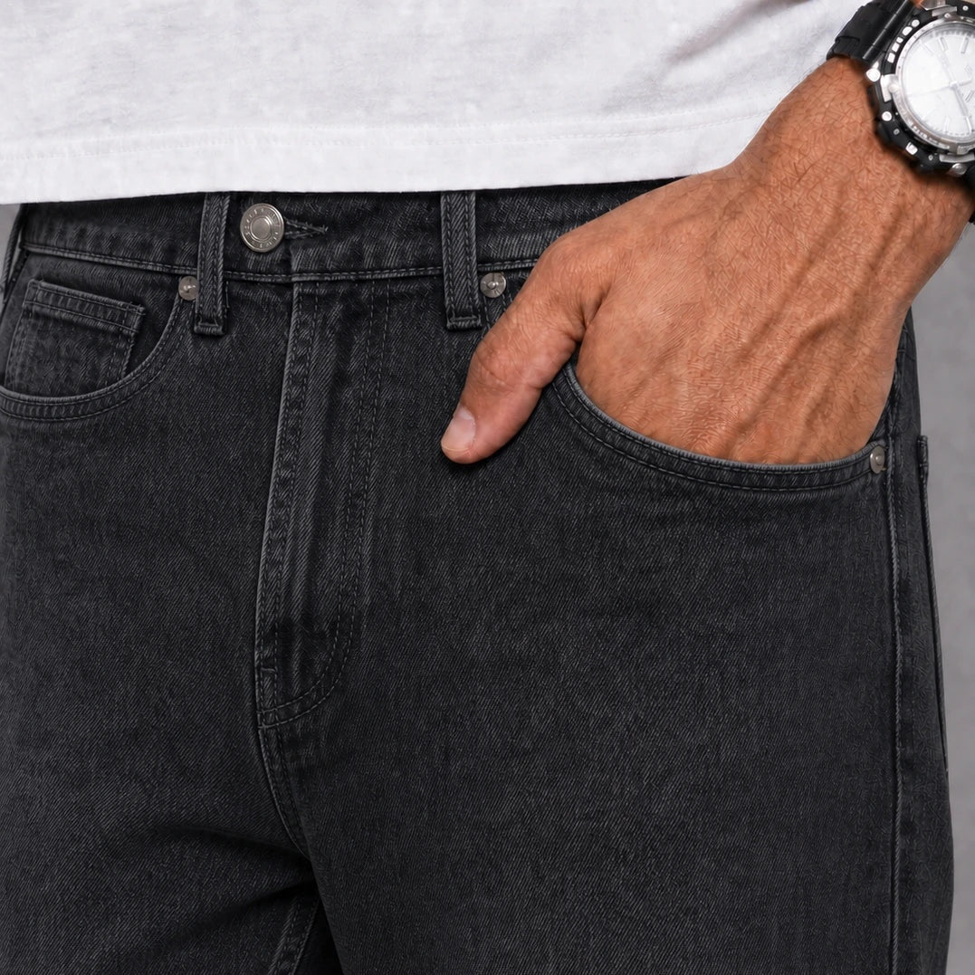 Obscuro Denim 5 Pocket - Straight Fit Baggy Full Pant - 1:1 Square Shot 4