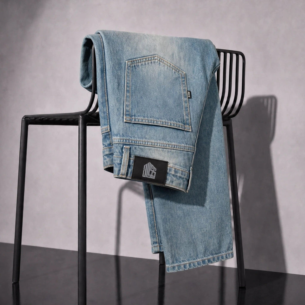 Skydust Denim 5 Pocket - Straight Fit Baggy Full Pant - 1:1 Square Shot 4