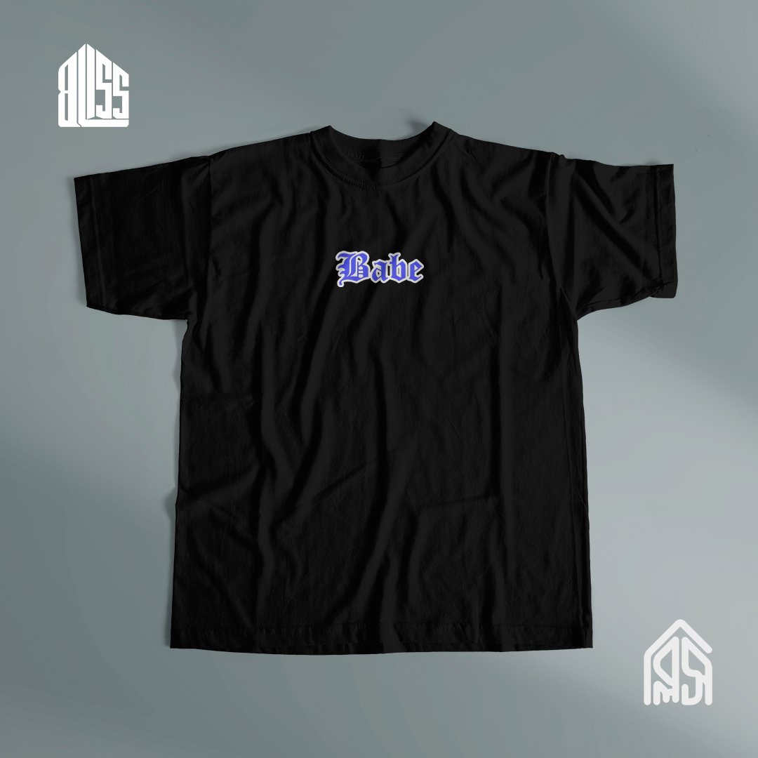 Babe Black Printed Half Sleeve T-Shirt – BLISS Clothing