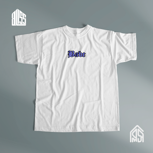 Babe White Printed Half Sleeve T-Shirt – BLISS Clothing