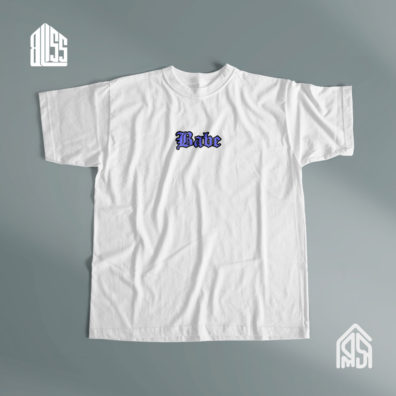 Babe White Printed Half Sleeve T-Shirt – BLISS Clothing