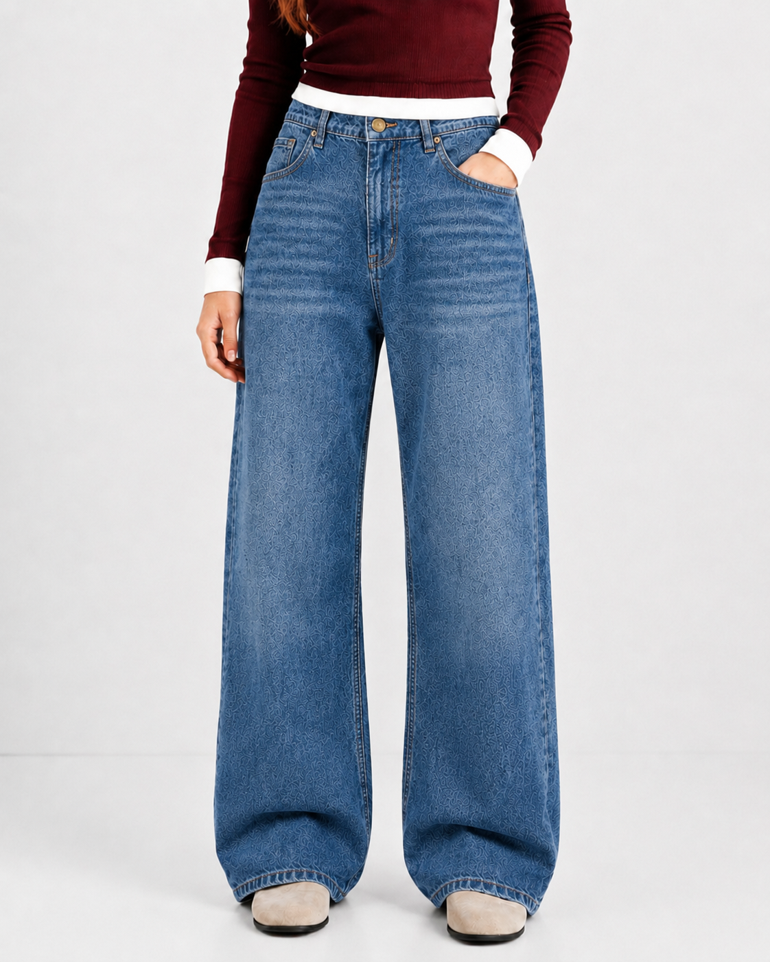Frosteal Denim 5 Pocket - Straight Fit Baggy Full Pant