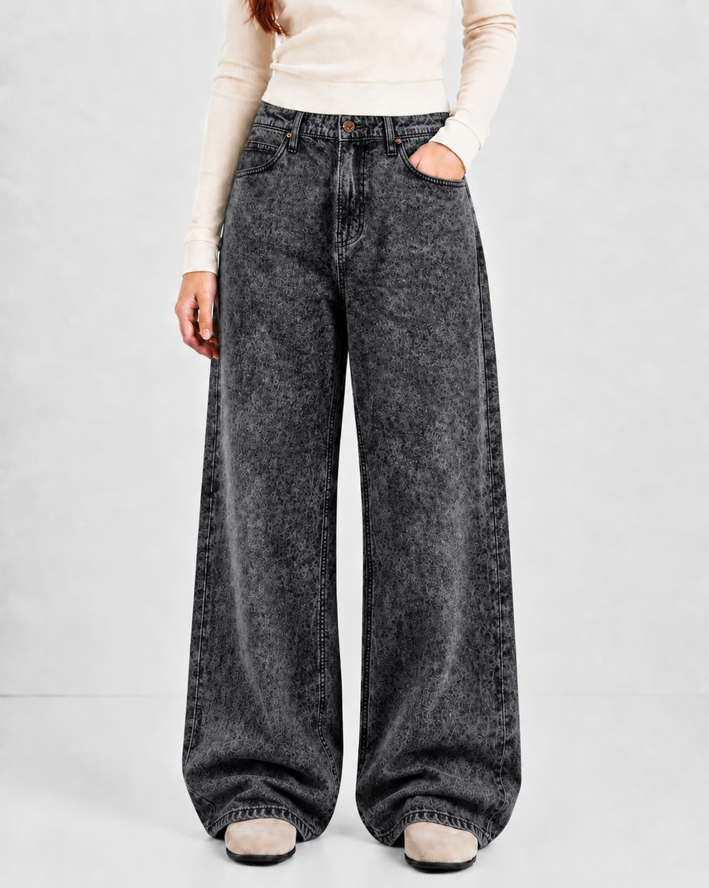 Midnight Bleach Baggy Denim 5 Pocket - Baggy Full Pant