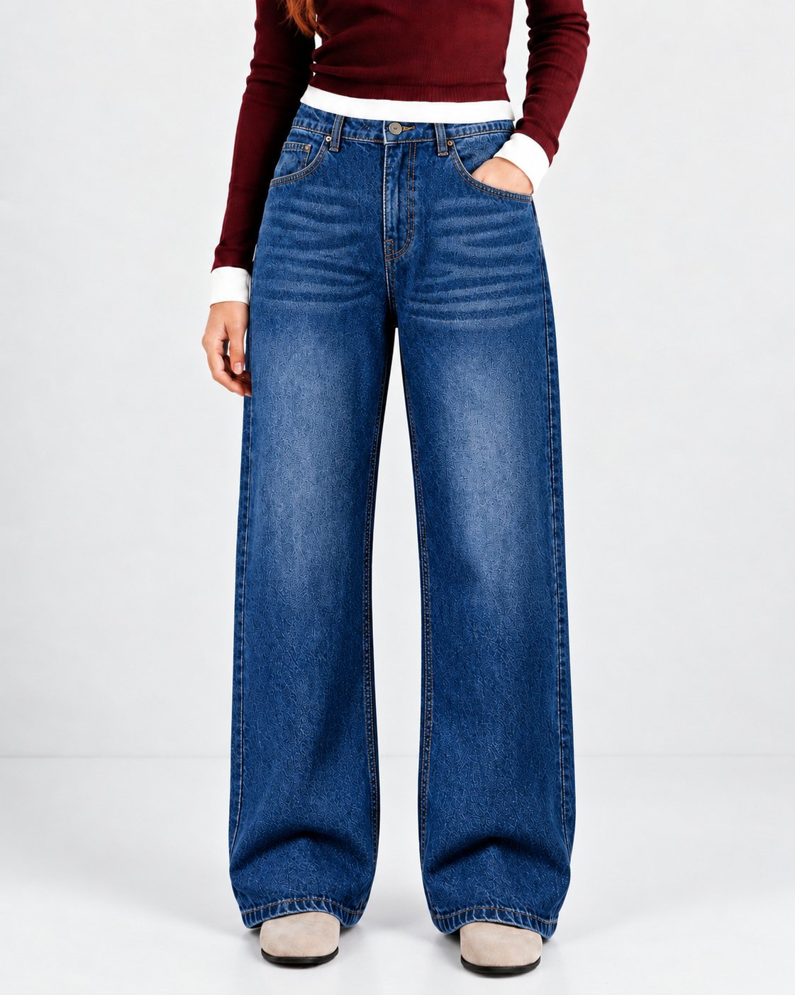 Neptune Denim 5 Pocket - Straight Fit Baggy Full Pant